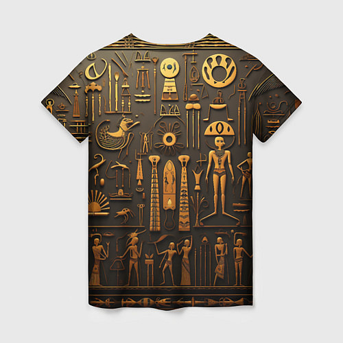 Женская футболка Арт в стиле египетских письмен / 3D-принт – фото 2