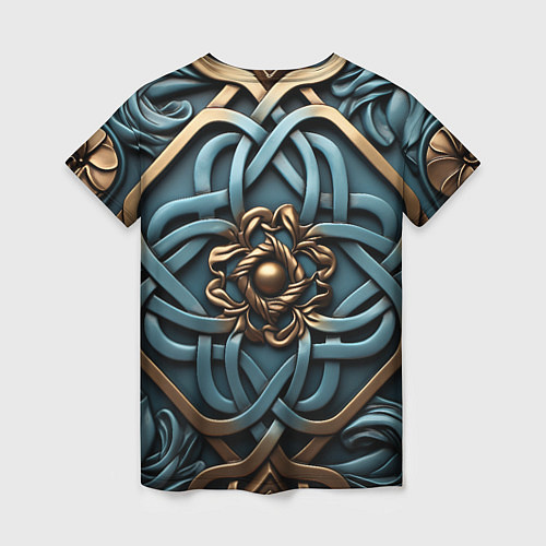 Женская футболка Симметричный орнамент в кельтской стилистике / 3D-принт – фото 2
