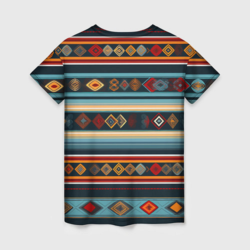 Женская футболка Этнический орнамент в горизонтальную полоску / 3D-принт – фото 2
