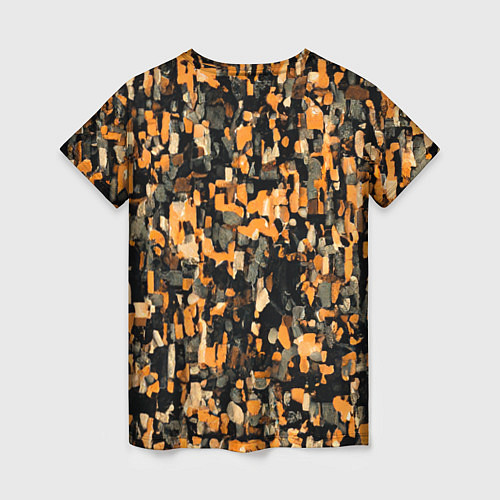 Женская футболка Мазки коричневой краски / 3D-принт – фото 2