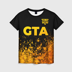 Футболка женская GTA - gold gradient посередине, цвет: 3D-принт