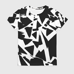 Футболка женская Абстрактная чёрно-белая композиция, цвет: 3D-принт