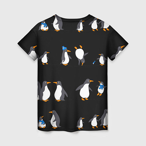 Женская футболка Веселая семья пингвинов / 3D-принт – фото 2