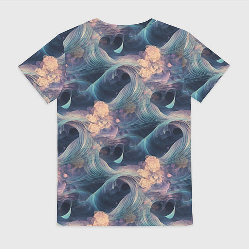 Женская футболка Волнообразная фрактальная абстракция / 3D-принт – фото 2