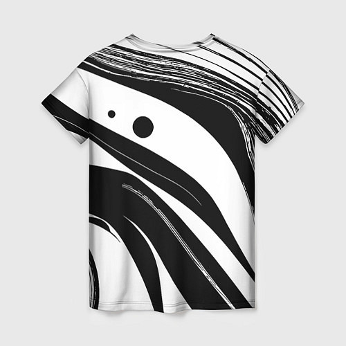 Женская футболка Abstract black and white composition / 3D-принт – фото 2