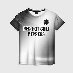Женская футболка Red Hot Chili Peppers glitch на светлом фоне посер