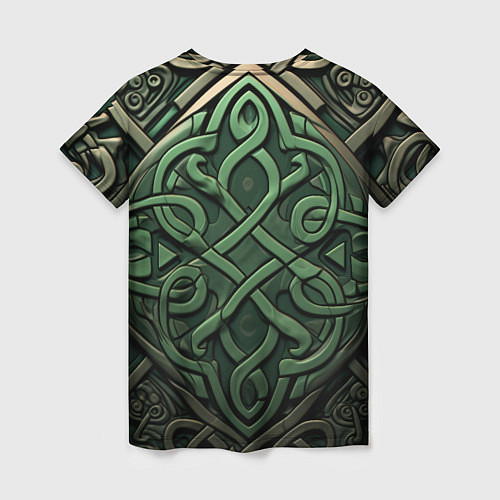 Женская футболка Симметричный узор в ирландском стиле / 3D-принт – фото 2