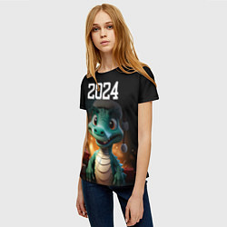 Футболка женская Новый год 2024 символ года, цвет: 3D-принт — фото 2
