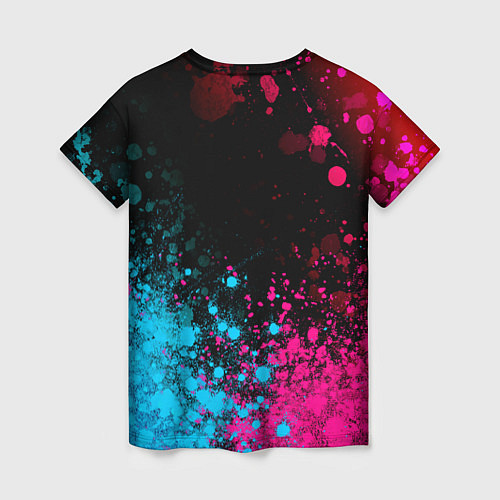 Женская футболка Manowar - neon gradient посередине / 3D-принт – фото 2