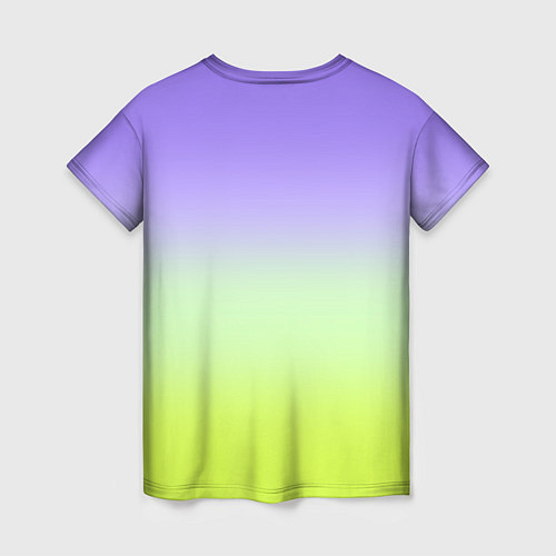 Женская футболка Фиолетовый мятный и желто-зеленый градиент / 3D-принт – фото 2