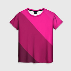 Футболка женская Широкие розовые полосы, цвет: 3D-принт