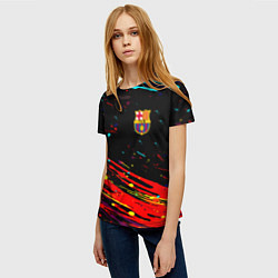Футболка женская Barcelona краски, цвет: 3D-принт — фото 2