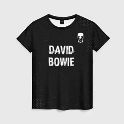 Женская футболка David Bowie glitch на темном фоне посередине
