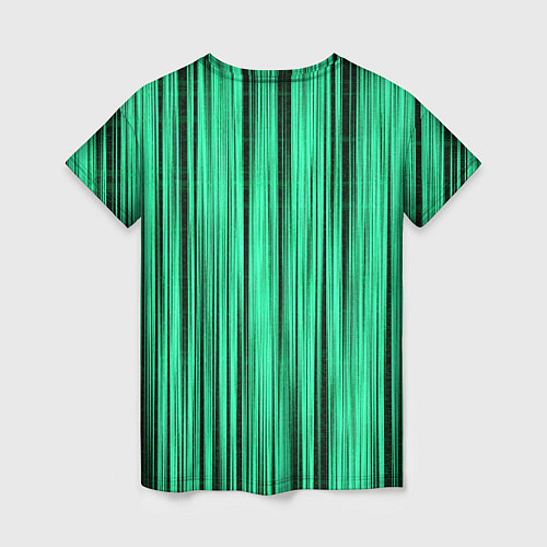 Женская футболка Абстракция полосы зелёные / 3D-принт – фото 2