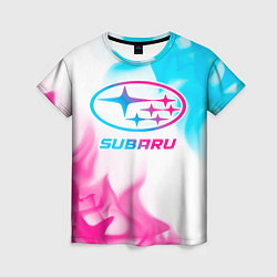 Футболка женская Subaru neon gradient style, цвет: 3D-принт