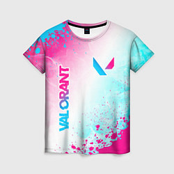 Футболка женская Valorant neon gradient style вертикально, цвет: 3D-принт