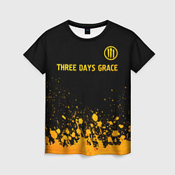 Футболка женская Three Days Grace - gold gradient посередине, цвет: 3D-принт