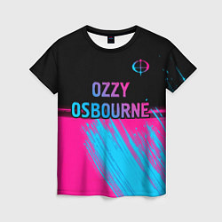 Футболка женская Ozzy Osbourne - neon gradient посередине, цвет: 3D-принт