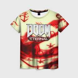 Футболка женская Doom Eteranal символы марса, цвет: 3D-принт