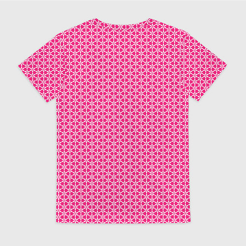 Женская футболка Паттерн цветочный розовый / 3D-принт – фото 2