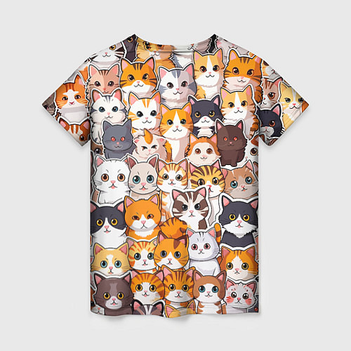 Женская футболка Очень много котиков / 3D-принт – фото 2