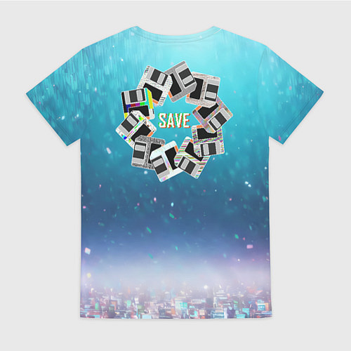 Женская футболка Венок дискет 3 5 - save retro / 3D-принт – фото 2