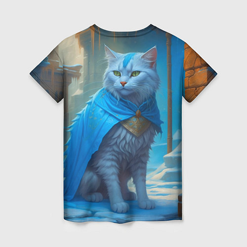 Женская футболка Снежный кот / 3D-принт – фото 2