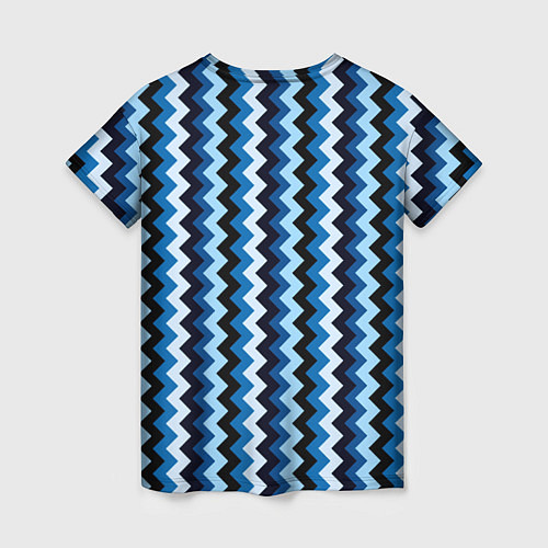 Женская футболка Ломаные полосы синий / 3D-принт – фото 2