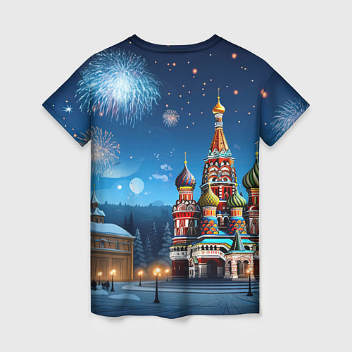 Женская футболка Москва новогодняя / 3D-принт – фото 2
