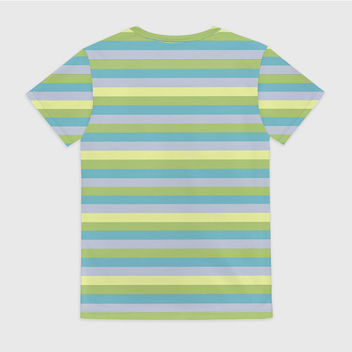 Женская футболка Серый и лимонный полосатый / 3D-принт – фото 2