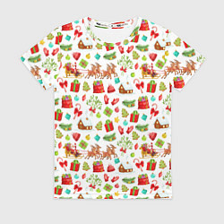 Женская футболка Новогодний патерн