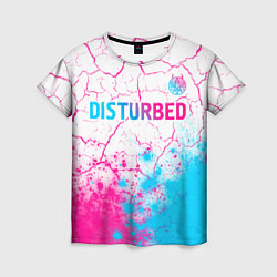 Футболка женская Disturbed neon gradient style посередине, цвет: 3D-принт