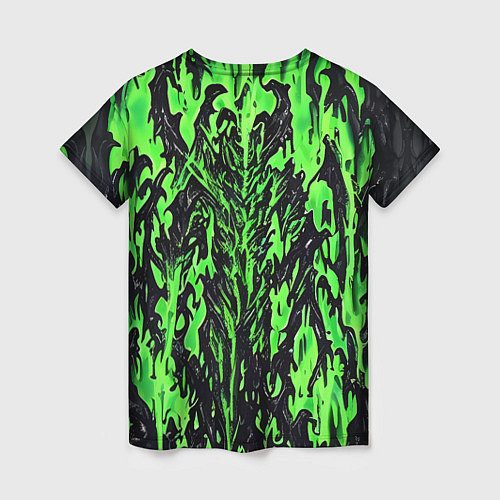 Женская футболка Демонический доспех зелёный / 3D-принт – фото 2