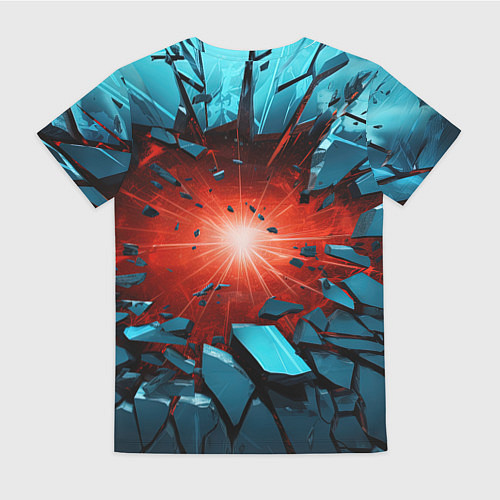 Женская футболка Взрыв бирюзовых камней / 3D-принт – фото 2