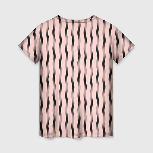 Женская футболка Розовый с волнистыми линиями / 3D-принт – фото 2