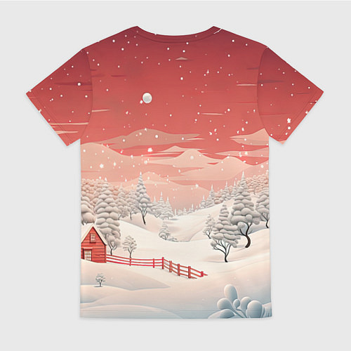 Женская футболка Завораживающий зимний пейзаж / 3D-принт – фото 2