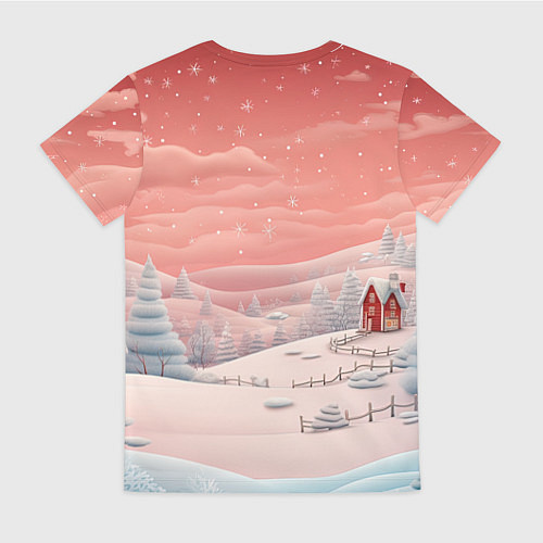 Женская футболка Предновогодний снегопад / 3D-принт – фото 2