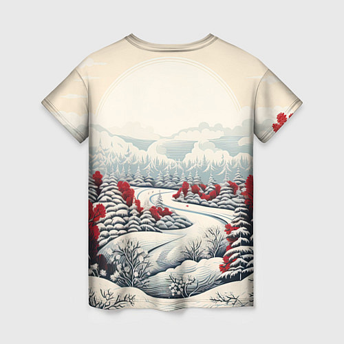 Женская футболка Зимнее чудо / 3D-принт – фото 2