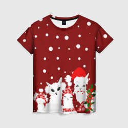 Женская футболка Семья ламы