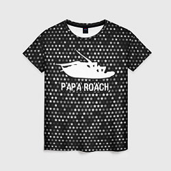 Футболка женская Papa Roach glitch на темном фоне, цвет: 3D-принт