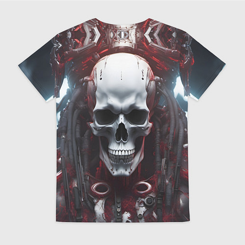 Женская футболка Киберпанк череп с дреддами / 3D-принт – фото 2