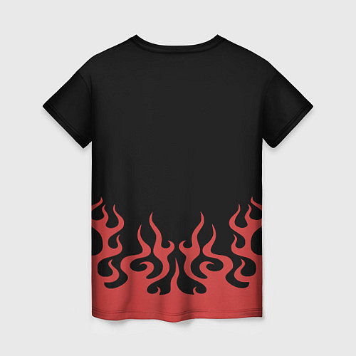 Женская футболка Slipknot в огне / 3D-принт – фото 2