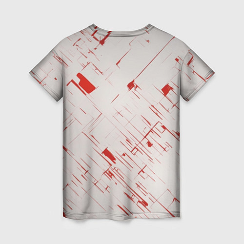 Женская футболка Девушка-андроид с красными линиями / 3D-принт – фото 2