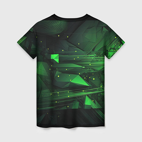 Женская футболка Преобразования зеленого в абстракции / 3D-принт – фото 2