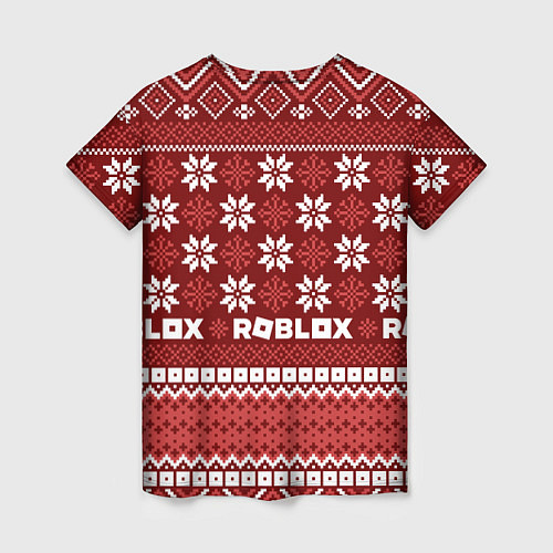 Женская футболка Roblox christmas sweater / 3D-принт – фото 2