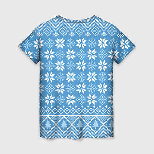 Женская футболка Huggy Wuggy christmas sweater / 3D-принт – фото 2