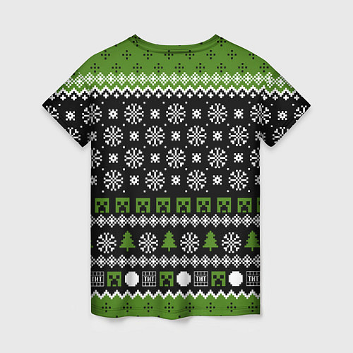 Женская футболка Minecraft christmas sweater / 3D-принт – фото 2