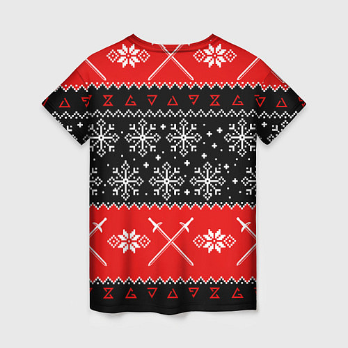 Женская футболка The Witcher christmas sweater / 3D-принт – фото 2