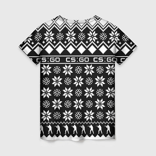 Женская футболка CS GO christmas sweater / 3D-принт – фото 2