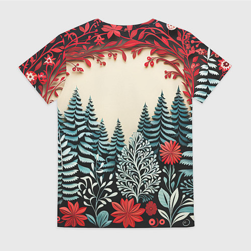 Женская футболка Зимнее кружево / 3D-принт – фото 2